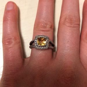 David yurman petite Albion ring. Citrine & diamond